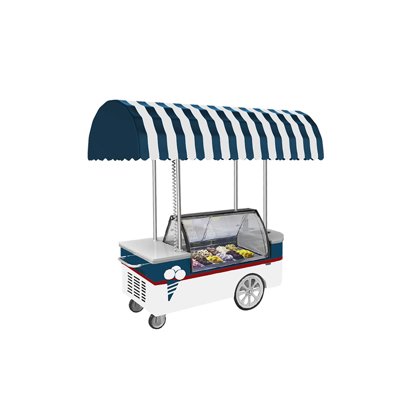 Prosky SemiAutomatic Stainless Steel Ice Cream Cart With Wheels from