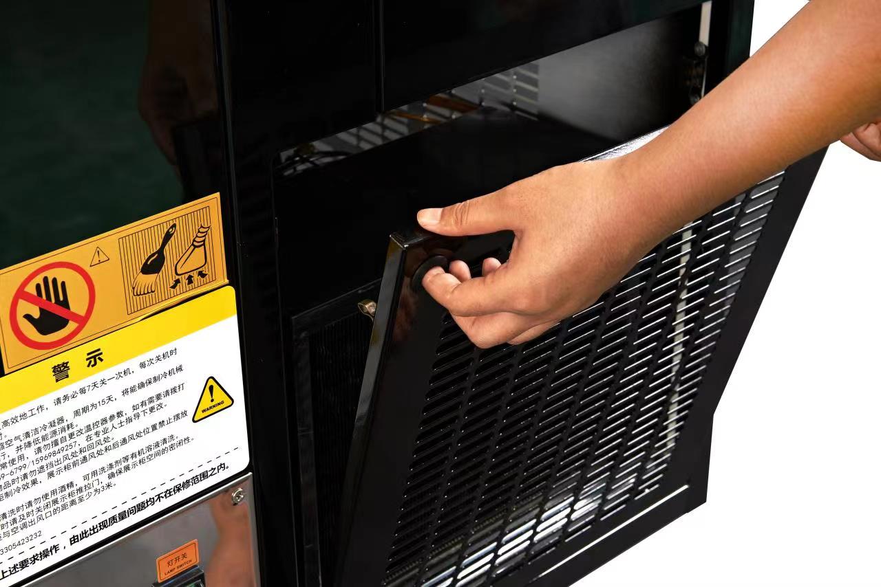 304 Stainless Steel Black Mobile Gelato Cart with Locker